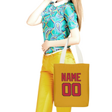 Custom Yellow Red Canvas Tote Bag