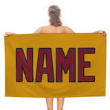 Custom Yellow Crimson Red Beach Towel