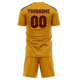 Custom Yellow Crimson Red Soccer Jersey