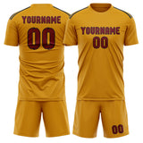 Custom Yellow Crimson Red Soccer Jersey