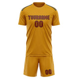 Custom Yellow Coral Red Soccer Jersey