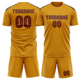 Custom Yellow Coral Red Soccer Jersey