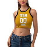 Custom Yellow White Sleeveless Tank Top
