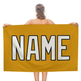 Custom Yellow White Beach Towel