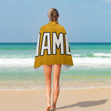 Custom Yellow White Beach Towel