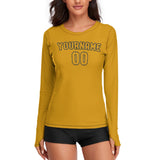 Custom Yellow Yellow Women's Long-Sleeve Shirt