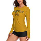 Custom Yellow Yellow Women's Long-Sleeve Shirt