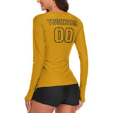 Custom Yellow Yellow Women's Long-Sleeve Shirt