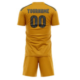 Custom Yellow Dark Grey Soccer Jersey