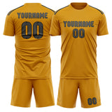 Custom Yellow Dark Grey Soccer Jersey