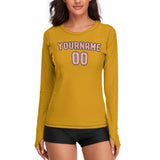 Custom Yellow Light Pink Women's Long-Sleeve Shirt