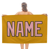 Custom Yellow Light Pink Beach Towel