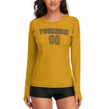 Custom Yellow Khaki Women's Long-Sleeve Shirt