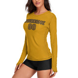 Custom Yellow Khaki Women's Long-Sleeve Shirt