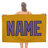 Custom Yellow Light Purple Beach Towel