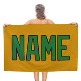 Custom Yellow Emerald Green Beach Towel