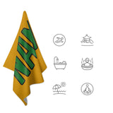 Custom Yellow Emerald Green Beach Towel