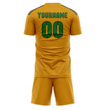 Custom Yellow Emerald Green Soccer Jersey