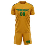 Custom Yellow Emerald Green Soccer Jersey