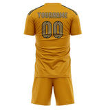 Custom Yellow Light Khaki Soccer Jersey