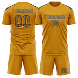 Custom Yellow Light Khaki Soccer Jersey