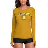 Custom Yellow Light Yellow Women's Long-Sleeve Shirt