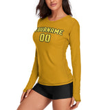 Custom Yellow Light Yellow Women's Long-Sleeve Shirt