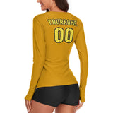 Custom Yellow Light Yellow Women's Long-Sleeve Shirt