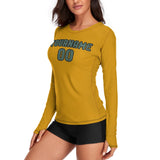 Custom Yellow Blue Green Women's Long-Sleeve Shirt