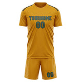 Custom Yellow Blue Green Soccer Jersey