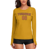 Custom Yellow Orange Women's Long-Sleeve Shirt
