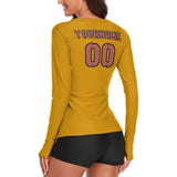 Custom Yellow Copper Rose Women's Long-Sleeve Shirt