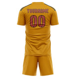 Custom Yellow Copper Rose Soccer Jersey