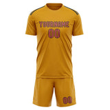 Custom Yellow Copper Rose Soccer Jersey