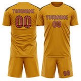 Custom Yellow Copper Rose Soccer Jersey