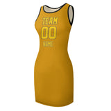 Custom Yellow Gold Sleeveless Vest Dress