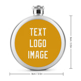 Custom Yellow White Hip Flask