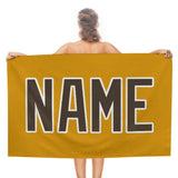 Custom Yellow Brown Beach Towel