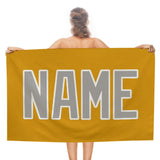 Custom Yellow Gray Beach Towel