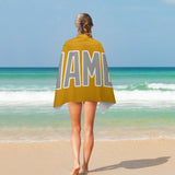 Custom Yellow Gray Beach Towel