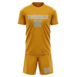 Custom Yellow Gray Soccer Jersey