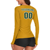 Custom Yellow Green Women's Long-Sleeve Shirt