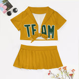 Custom Yellow Green Cheerleading Uniform Set