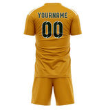 Custom Yellow Dark Green Soccer Jersey