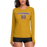Custom Yellow Purple Women's Long-Sleeve Shirt