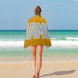 Custom Yellow Light Blue Beach Towel