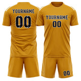 Custom Yellow Navy Soccer Jersey