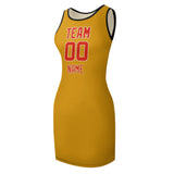 Custom Yellow Orange Red Sleeveless Vest Dress