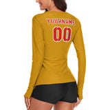 Custom Yellow Orange Red Women's Long-Sleeve Shirt