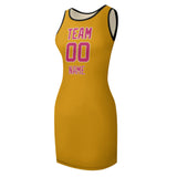 Custom Yellow Pink Sleeveless Vest Dress